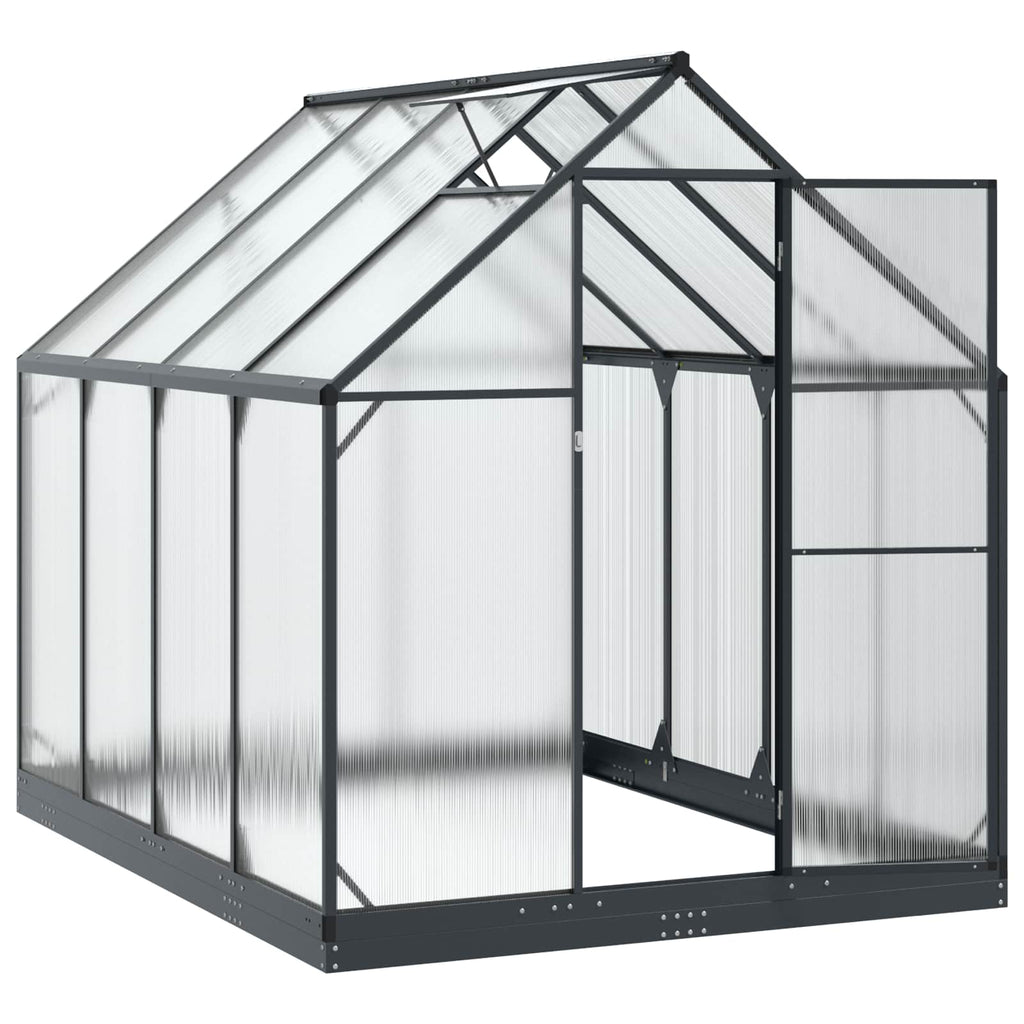 Garten Gewächshaus mit Tür Anthrazit 183,5 x 243,5 x 207 cm