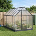 Garten Gewächshaus mit Tür Anthrazit 183,5 x 363,5 x 207 cm