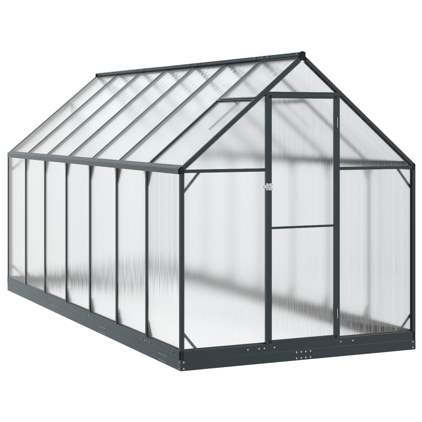 Garten Gewächshaus mit Tür Anthrazit 183,5 x 423,5 x 207 cm