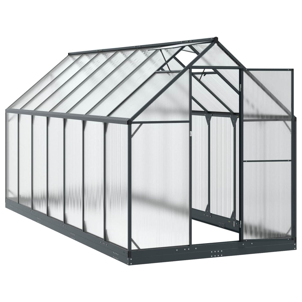 Garten Gewächshaus mit Tür Anthrazit 183,5 x 423,5 x 207 cm
