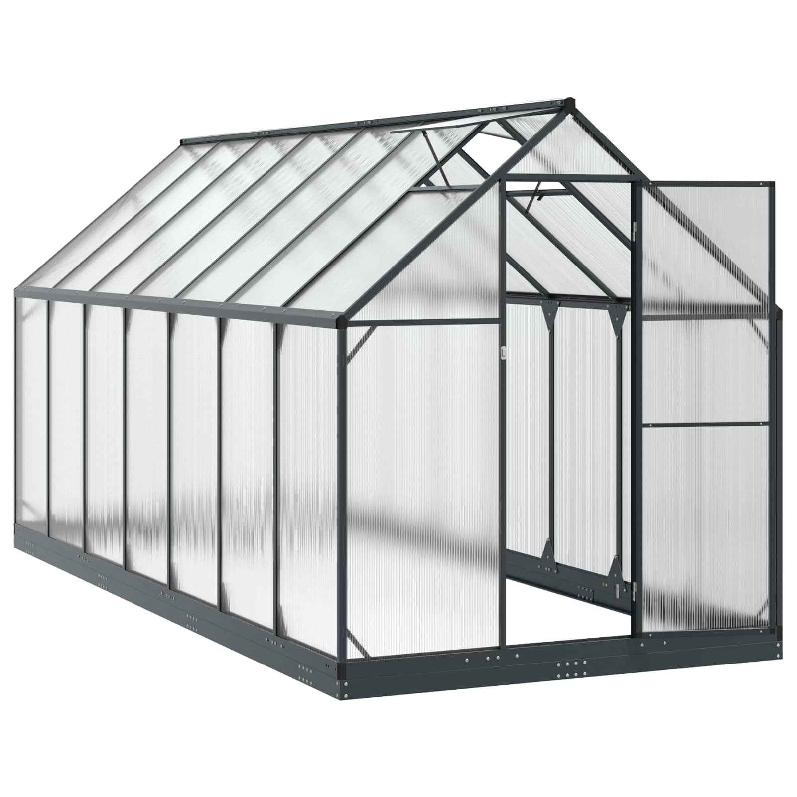 Garten Gewächshaus mit Tür Anthrazit 183,5 x 423,5 x 207 cm