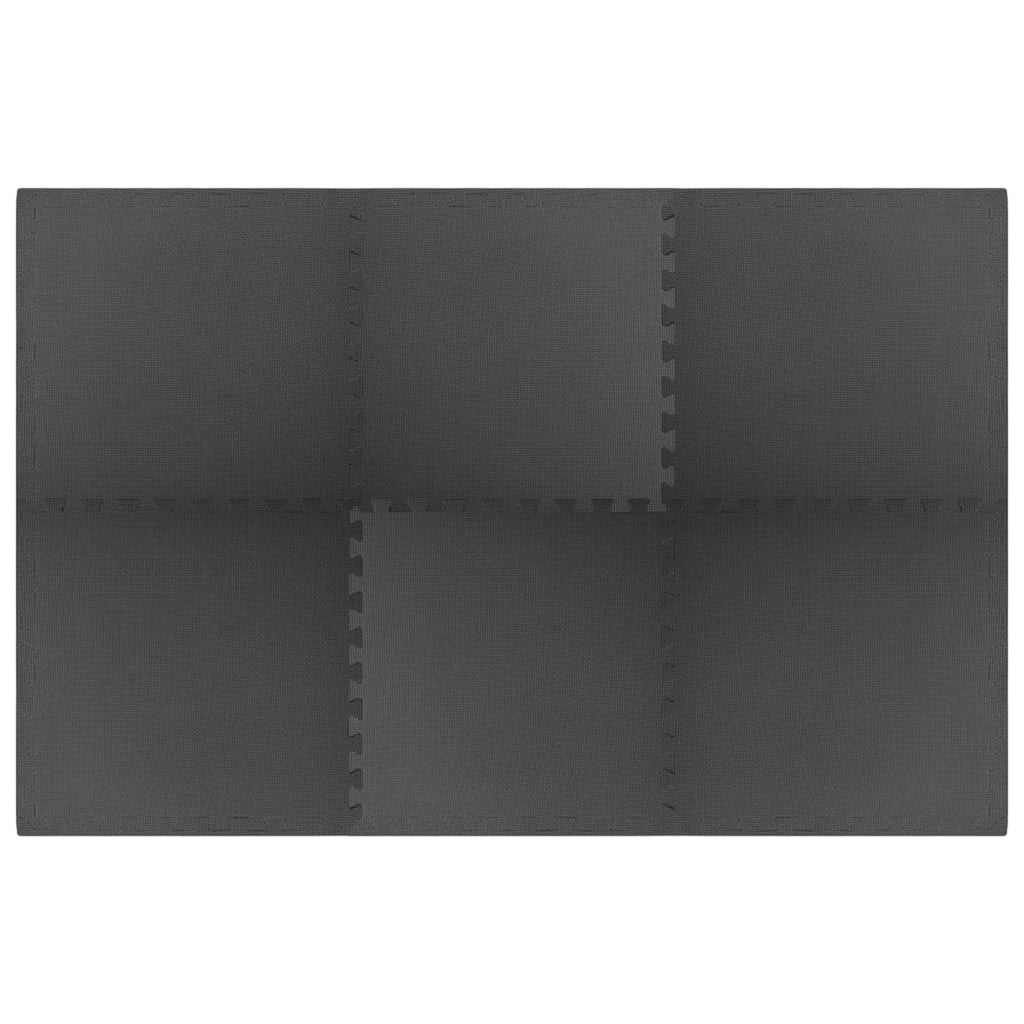 Pool Bodenteppich 6 pcs Schwarz 2,16 ㎡ EVA-Schaum