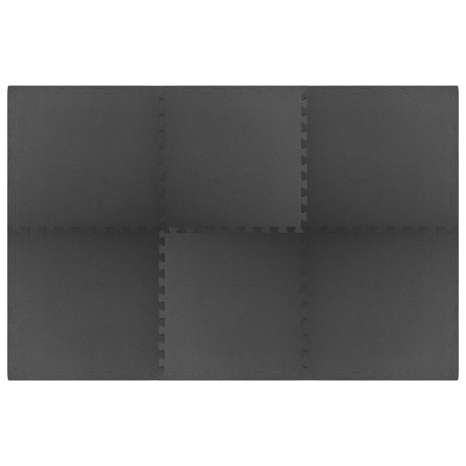 Pool Bodenteppich 6 pcs Schwarz 2,16 ㎡ EVA-Schaum