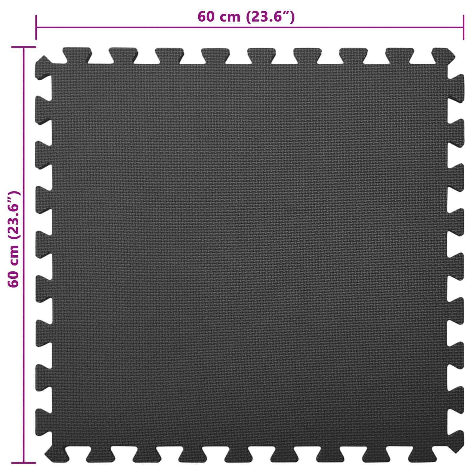 Pool Bodenteppich 6 pcs Schwarz 2,16 ㎡ EVA-Schaum