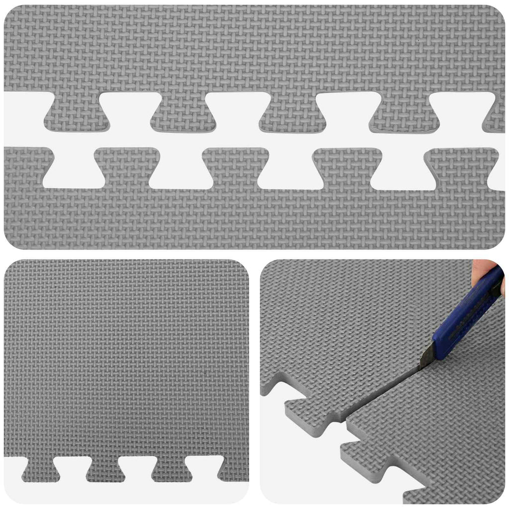 Pool Bodenschutzmatte 6 pcs Grau 2,16 m² EVA-Schaum