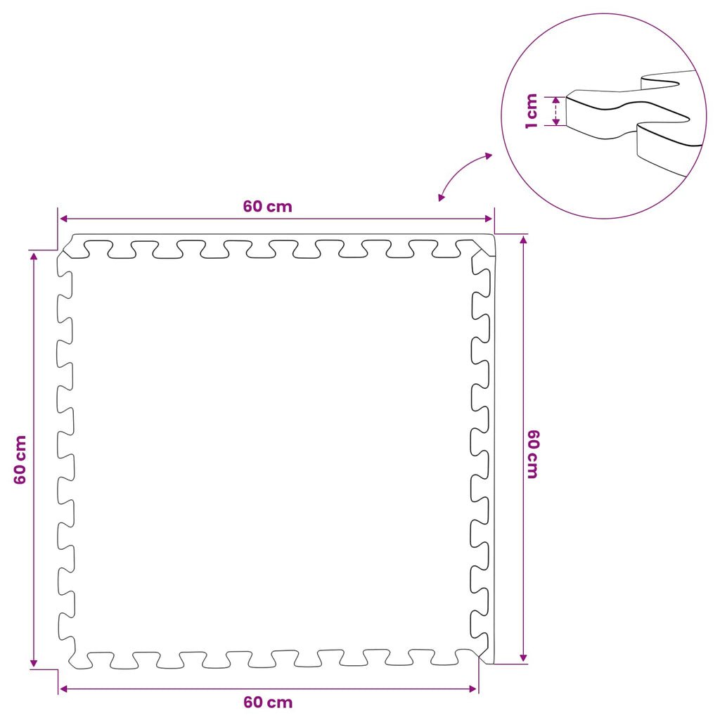 Pool Bodenschutzmatte 6 pcs Grau 2,16 m² EVA-Schaum