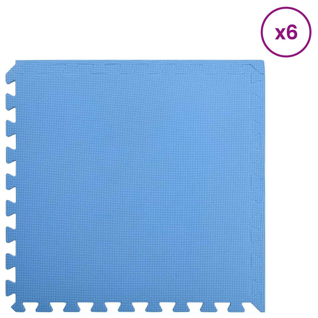 Pool Bodenteppich 6 pcs Blau 2,16 ㎡ EVA-Schaum