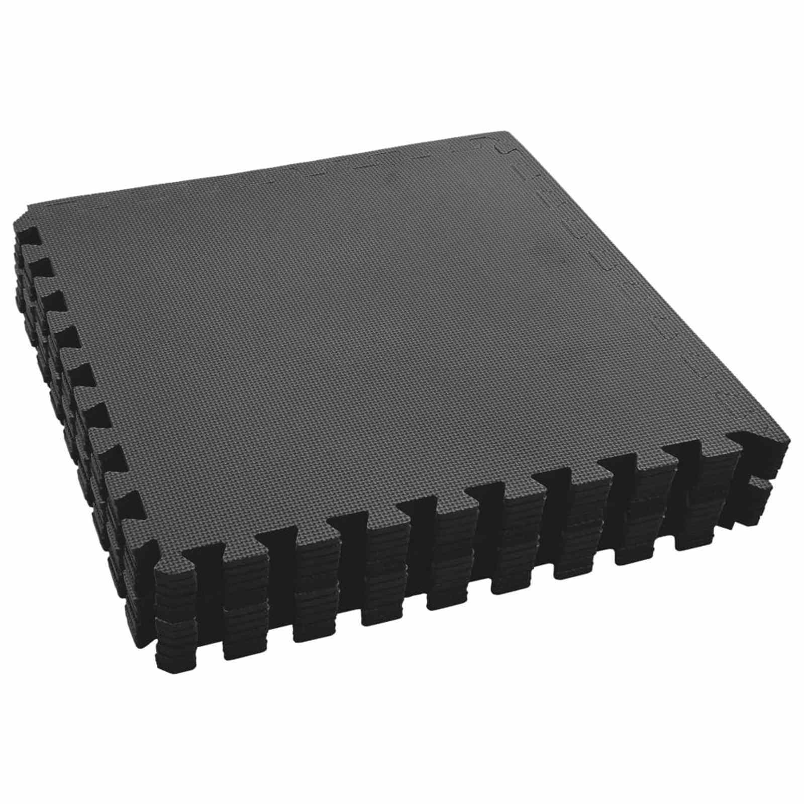 Pool Bodenteppich 12 pcs Schwarz 4,32 ㎡ EVA-Schaum