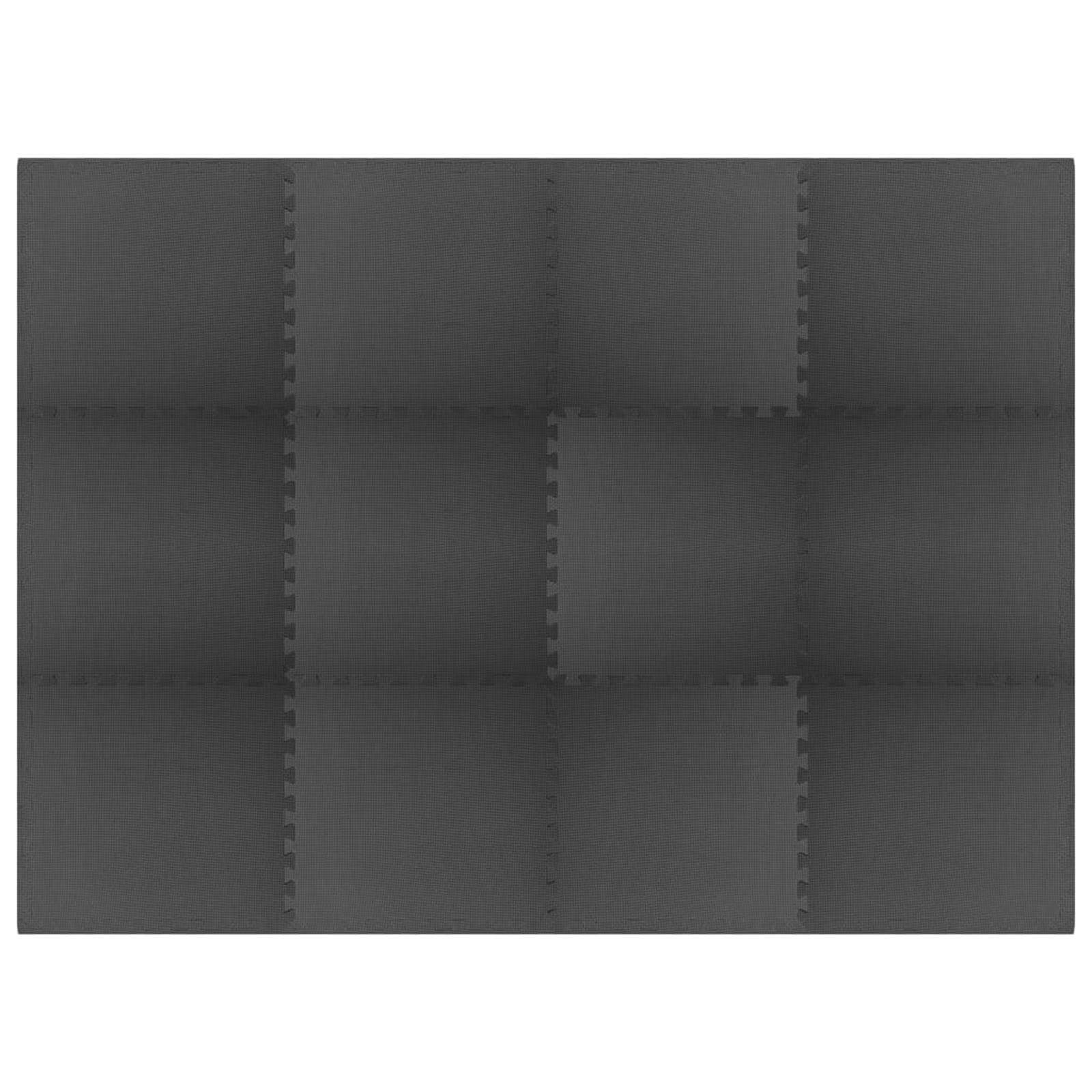 Pool Bodenteppich 12 pcs Schwarz 4,32 ㎡ EVA-Schaum