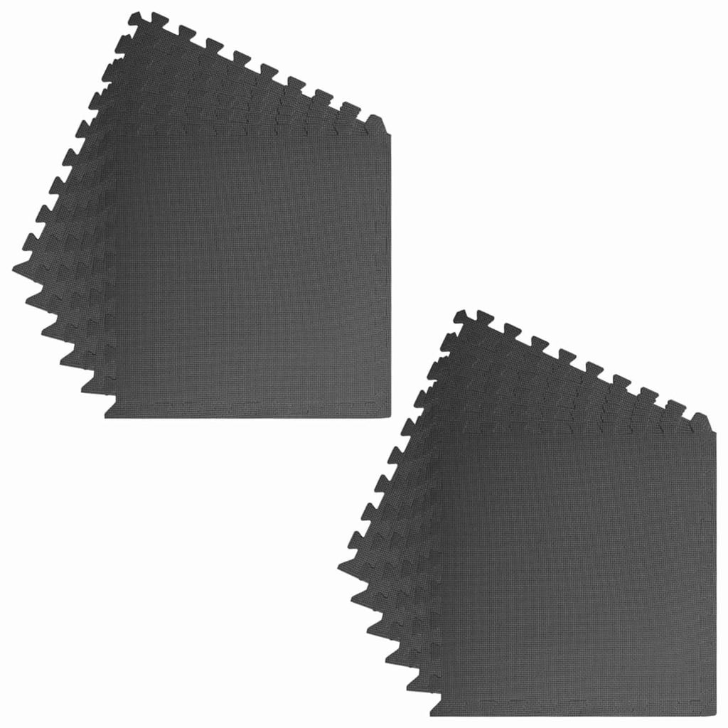 Pool Bodenteppich 12 pcs Schwarz 4,32 ㎡ EVA-Schaum