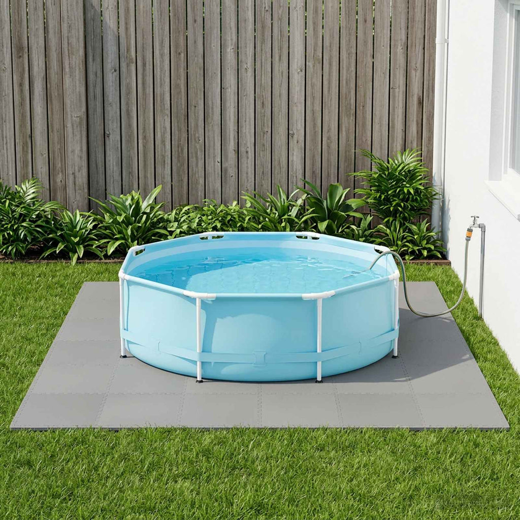 Pool Bodenschutzmatte 12 pcs Grau 4,32 m² EVA-Schaum