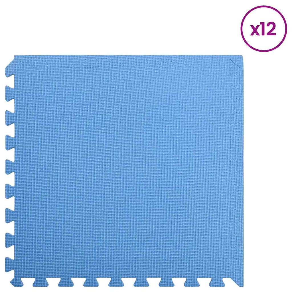 Pool Bodenteppich 12 pcs Blau 4,32 ㎡ EVA-Schaum