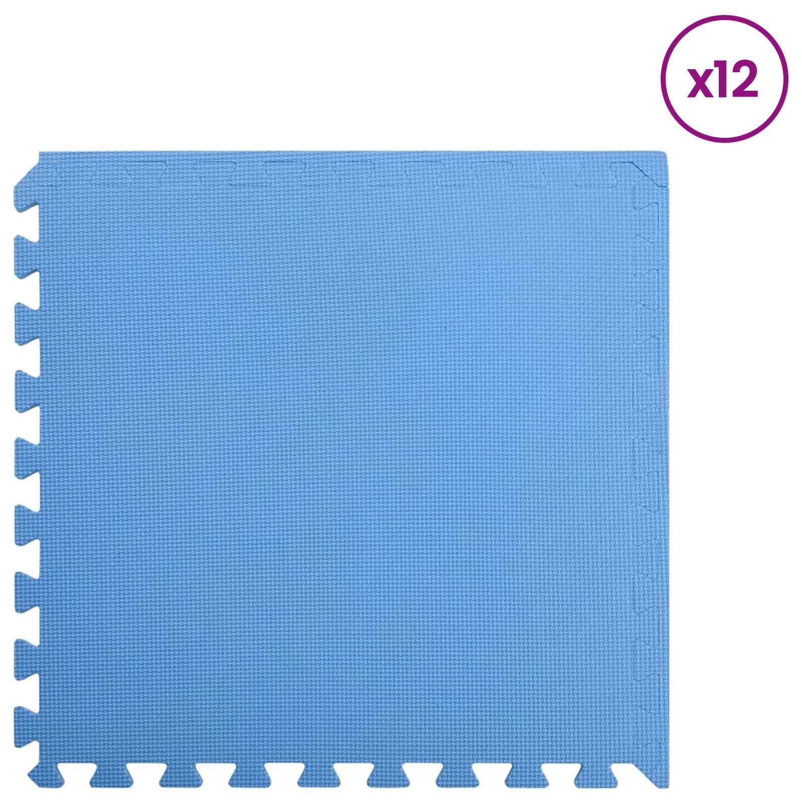 Pool Bodenteppich 12 pcs Blau 4,32 ㎡ EVA-Schaum