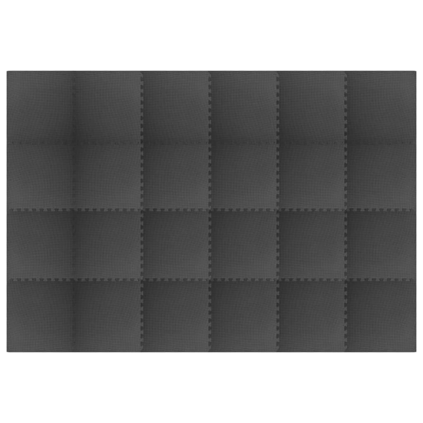 Pool Bodenteppich 24 pcs Schwarz 8,64 ㎡ EVA-Schaum