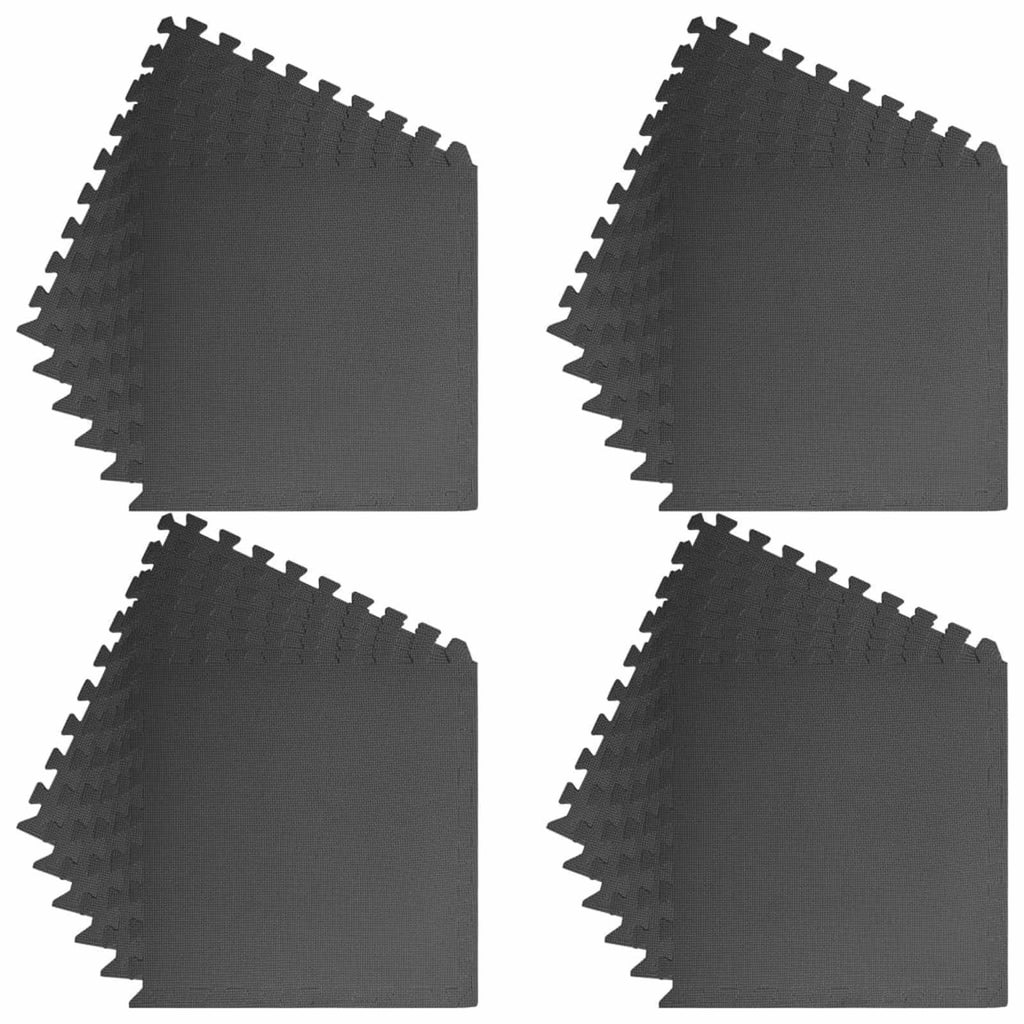Pool Bodenteppich 24 pcs Schwarz 8,64 ㎡ EVA-Schaum