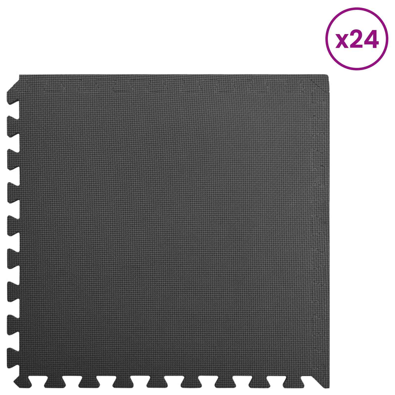 Pool Bodenteppich 24 pcs Schwarz 8,64 ㎡ EVA-Schaum
