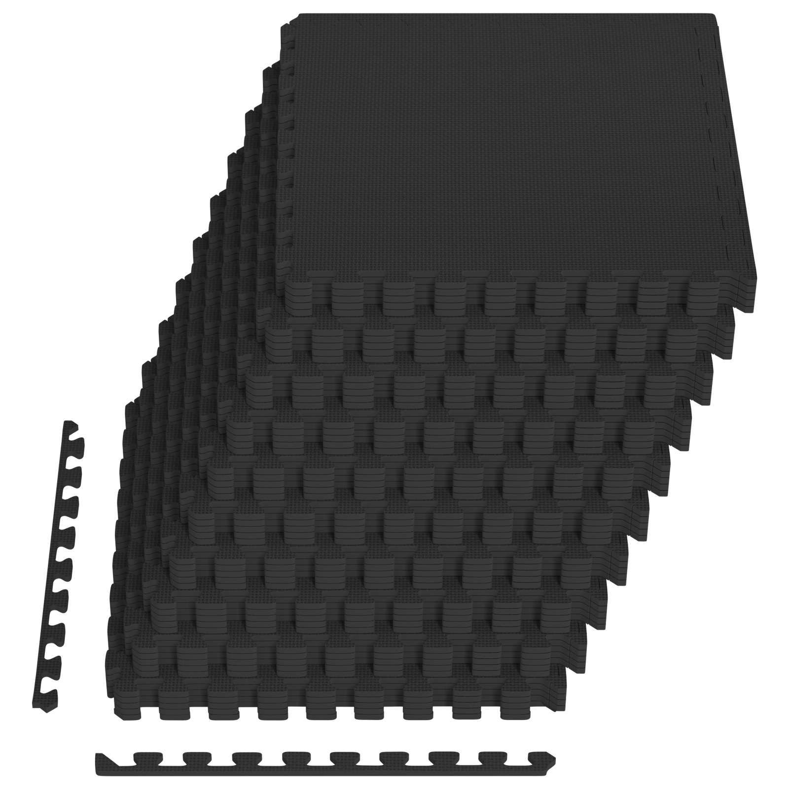 Pool Bodenschutzmatte 50 pcs Schwarz 18 m² EVA-Schaum