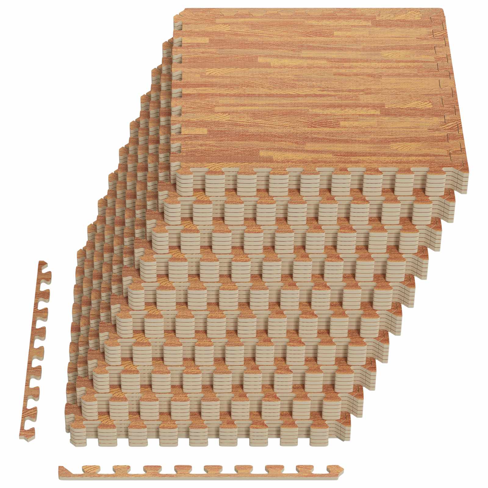 Pool Bodenschutzmatte 50 pcs Holz 18 m² EVA-Schaum