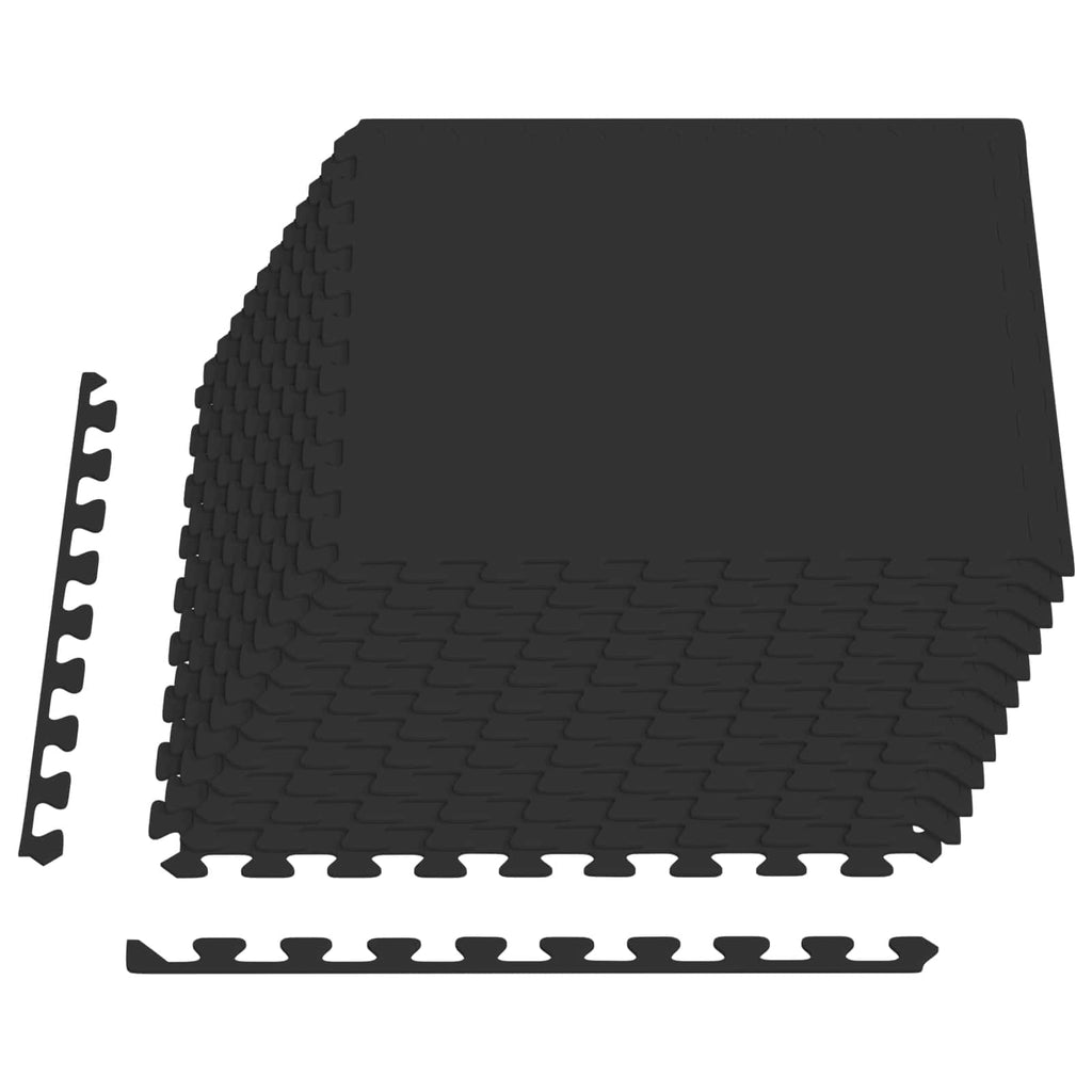 Pool Bodenschutzmatte 12 pcs Schwarz 4,32 m² EVA-Schaum