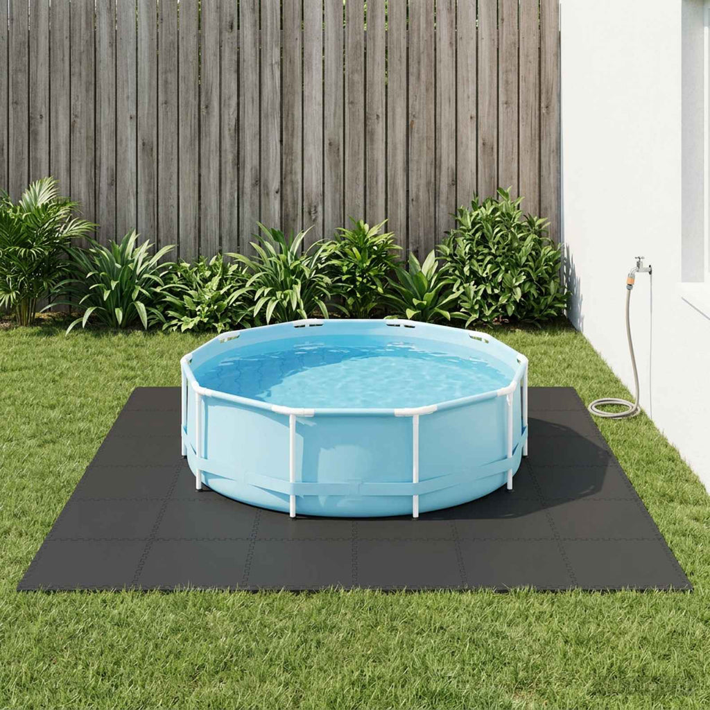 Pool Bodenschutzmatte 24 pcs Schwarz 8,64 m² EVA-Schaum