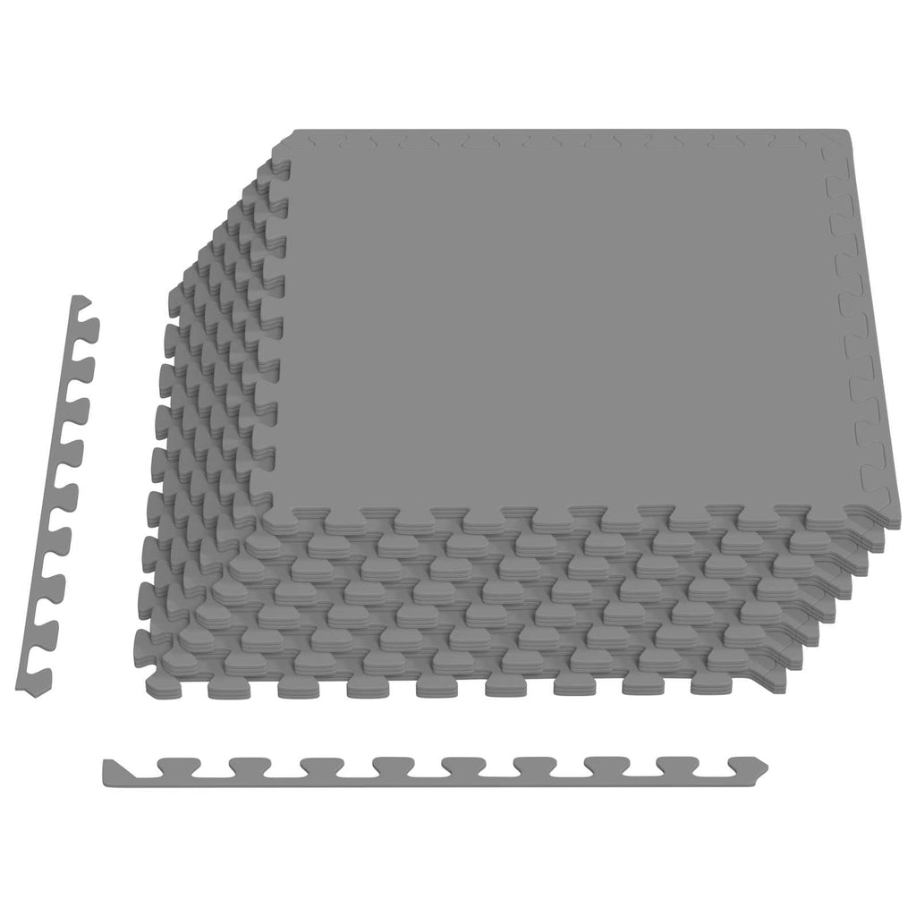 Pool Bodenschutzmatte 24 pcs Grau 8,64 m² EVA-Schaum