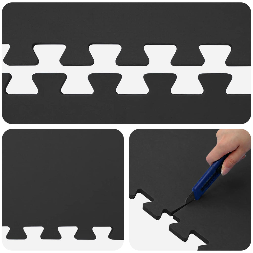 Pool Bodenschutzmatte 40 pcs Schwarz 14,4 m² EVA-Schaum