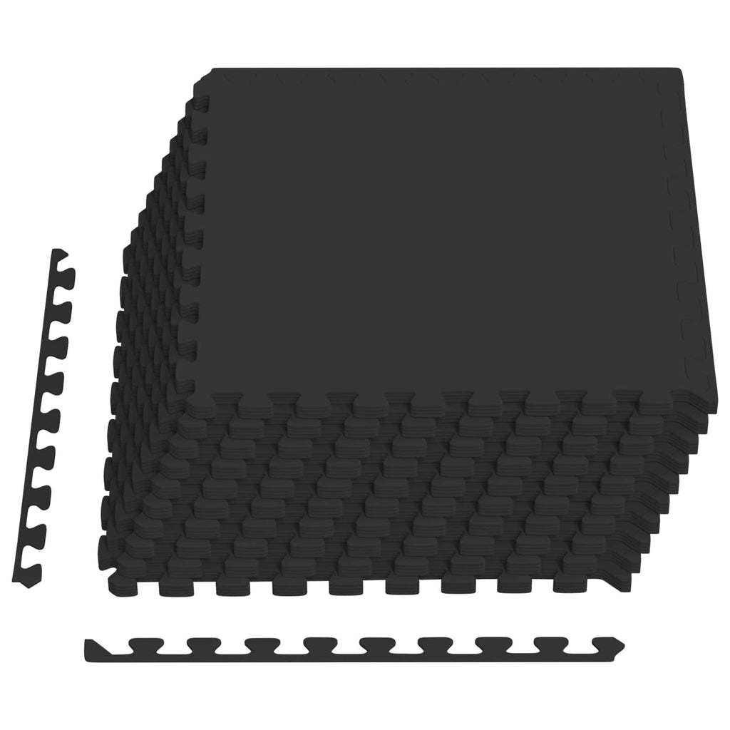 Pool Bodenschutzmatte 40 pcs Schwarz 14,4 m² EVA-Schaum