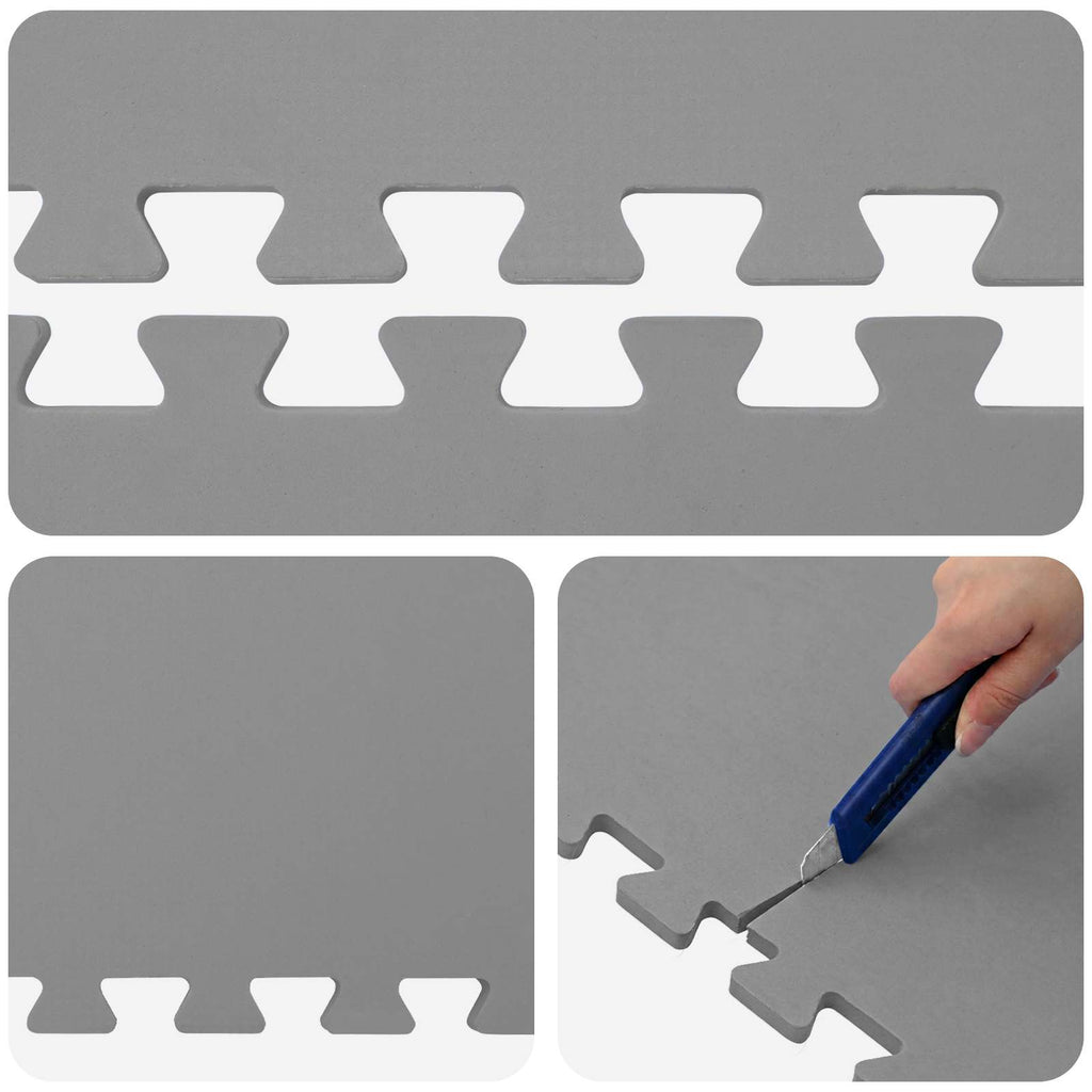 Pool Bodenschutzmatte 40 pcs Grau 14,4 m² EVA-Schaum