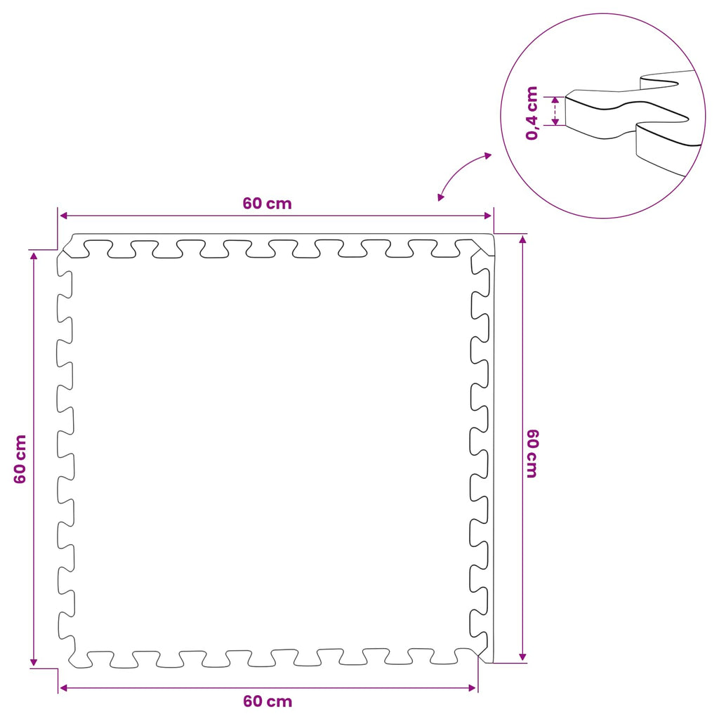 Pool Bodenschutzmatte 50 pcs Schwarz 18 m² EVA-Schaum