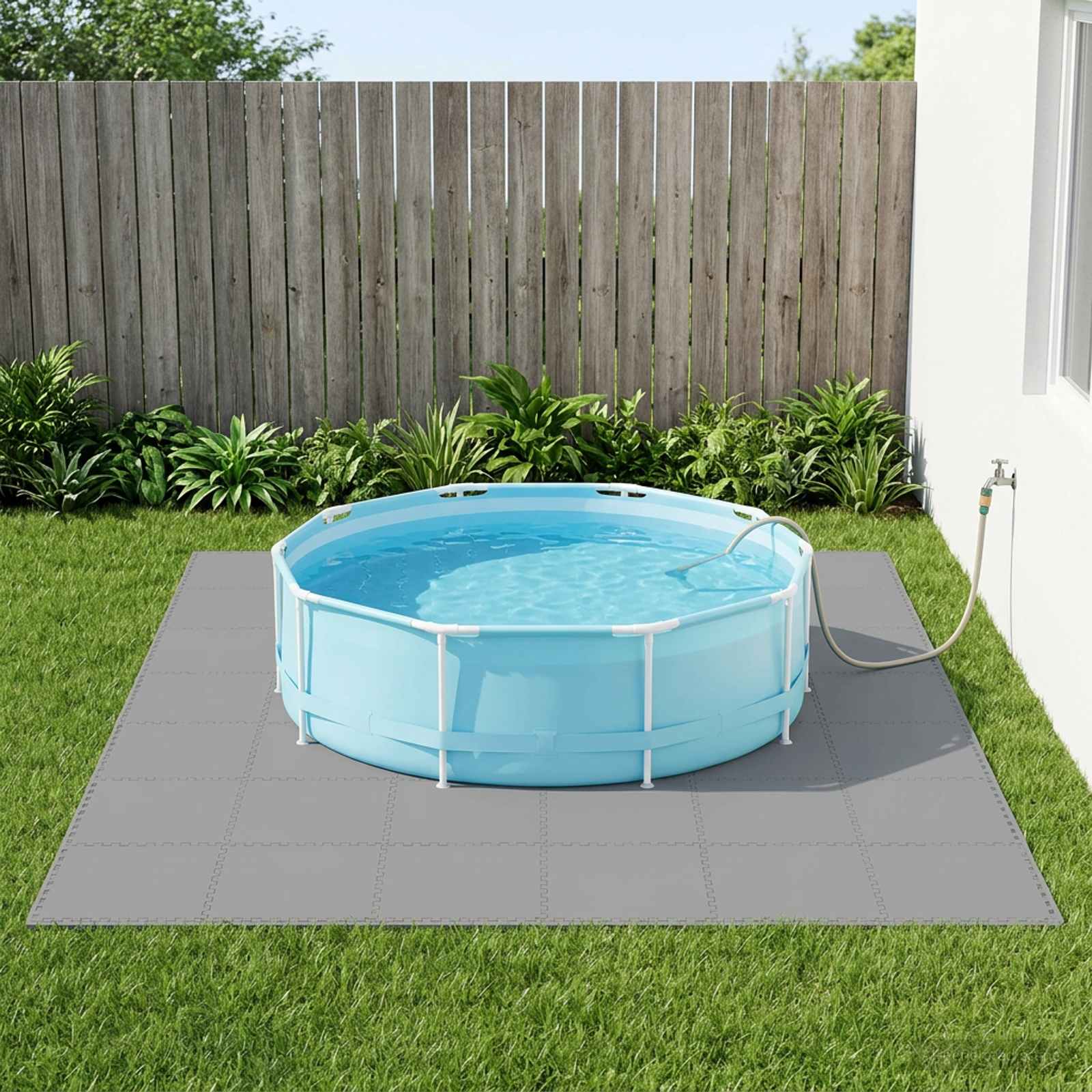Pool Bodenschutzmatte 50 pcs Grau 18 m² EVA-Schaum