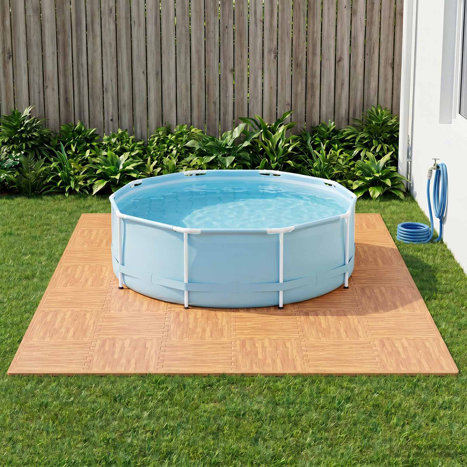 Pool Bodenschutzmatte 12 pcs Holz 4,32 m² EVA-Schaum