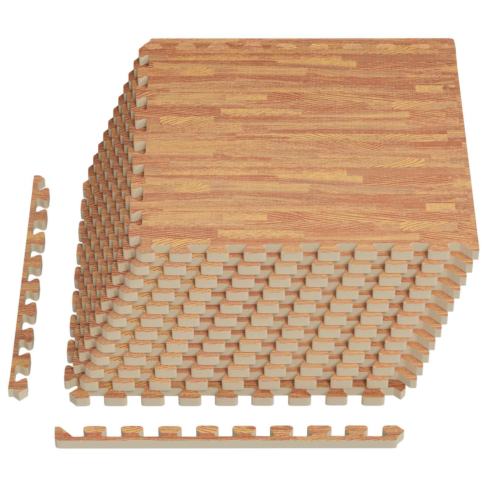 Pool Bodenschutzmatte 12 pcs Holz 4,32 m² EVA-Schaum