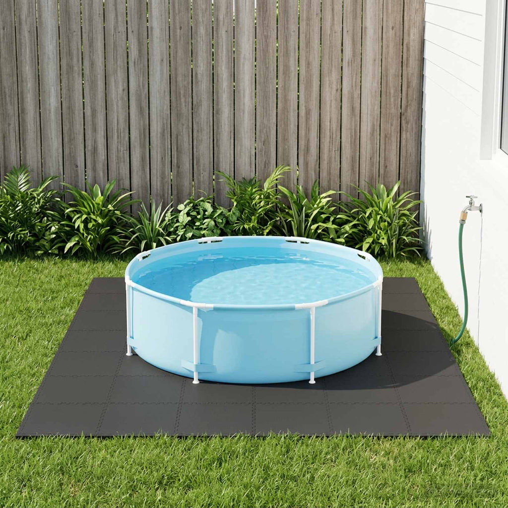 Pool Bodenschutzmatte 24 pcs Schwarz 8,64 m² EVA-Schaum