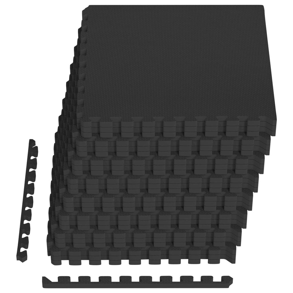 Pool Bodenschutzmatte 24 pcs Schwarz 8,64 m² EVA-Schaum