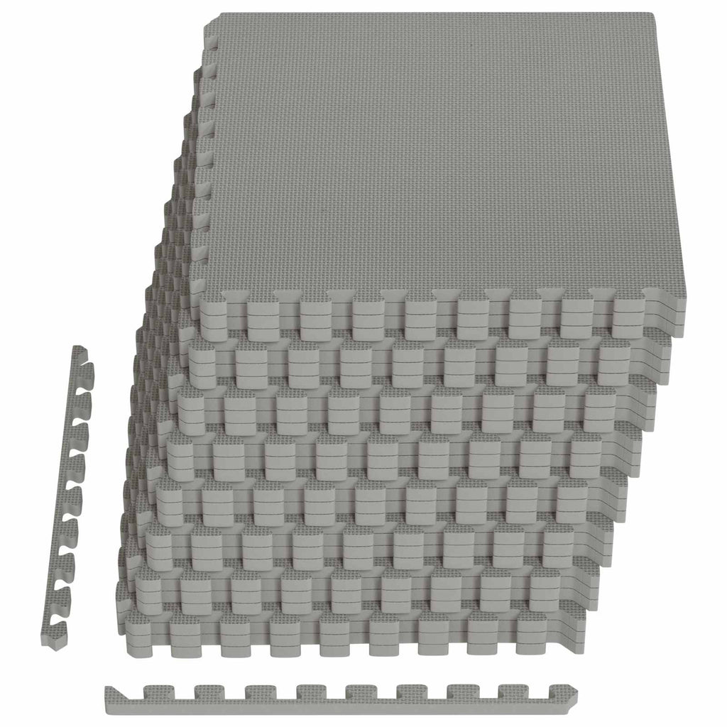 Pool Bodenschutzmatte 24 pcs Grau 8,64 m² EVA-Schaum