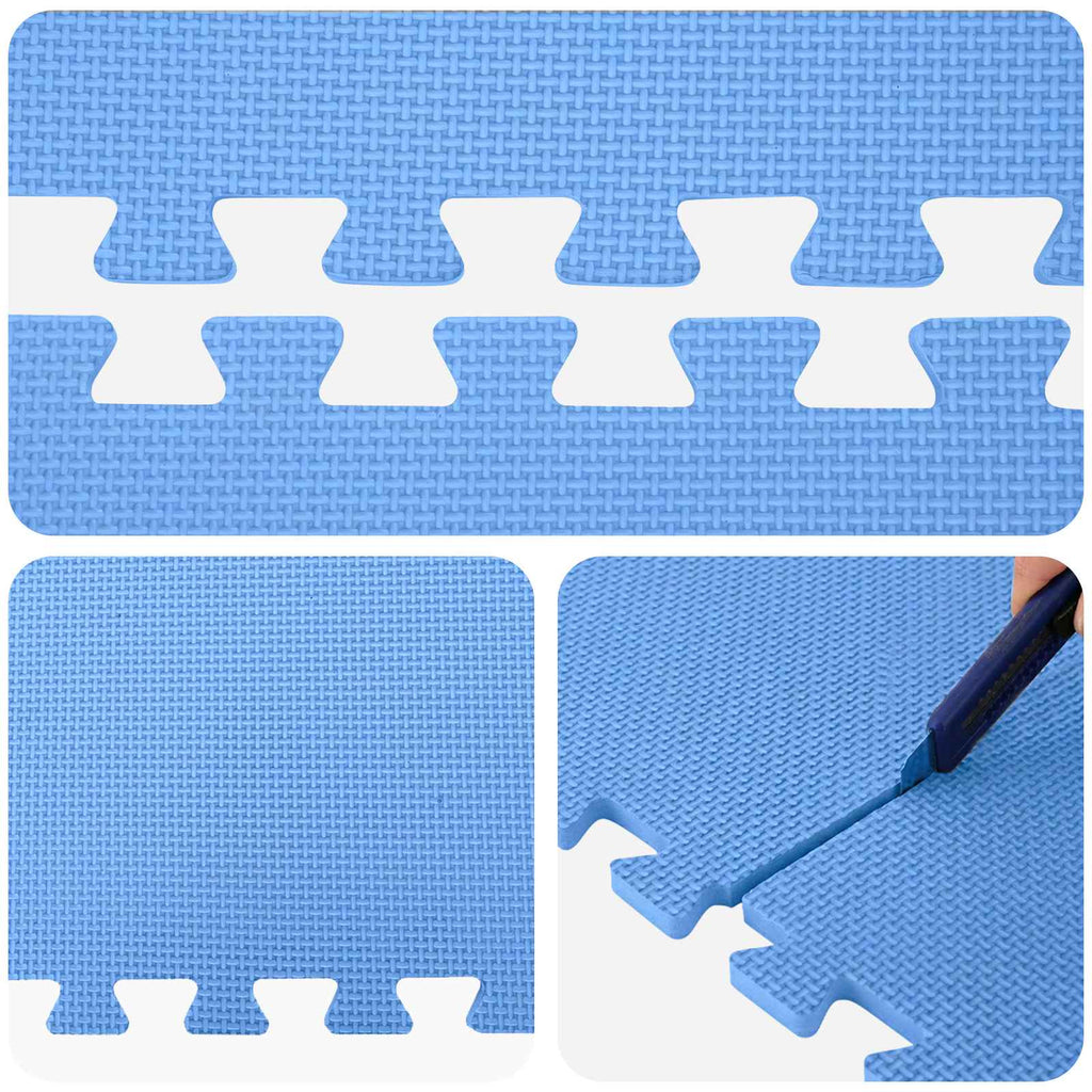 Pool Bodenschutzmatte 24 pcs Blau 8,64 m² EVA-Schaum