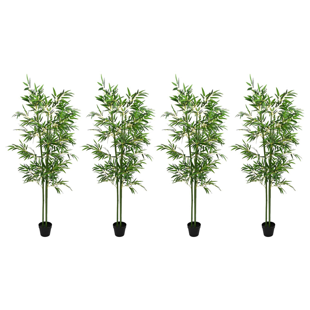 Kunstbambusbaum 4 pcs Grün 60 x 18 x 190 cm Stoff und Bambus