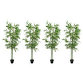 Kunstbambusbaum 4 pcs Grün 60 x 18 x 190 cm Stoff und Bambus