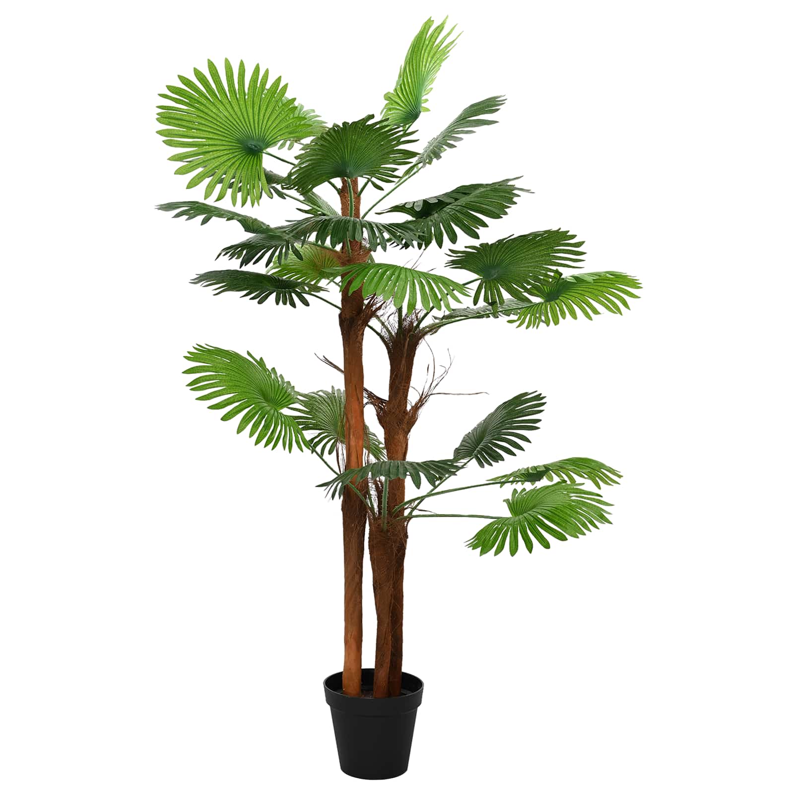 Künstliche Fächerpalme Grün 75 x 25 x 180 cm Stoff und Bambus
