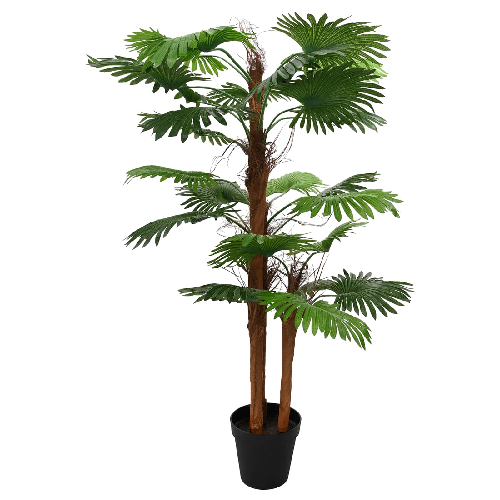 Künstliche Fächerpalme Grün 60 x 25 x 170 cm Stoff und Bambus