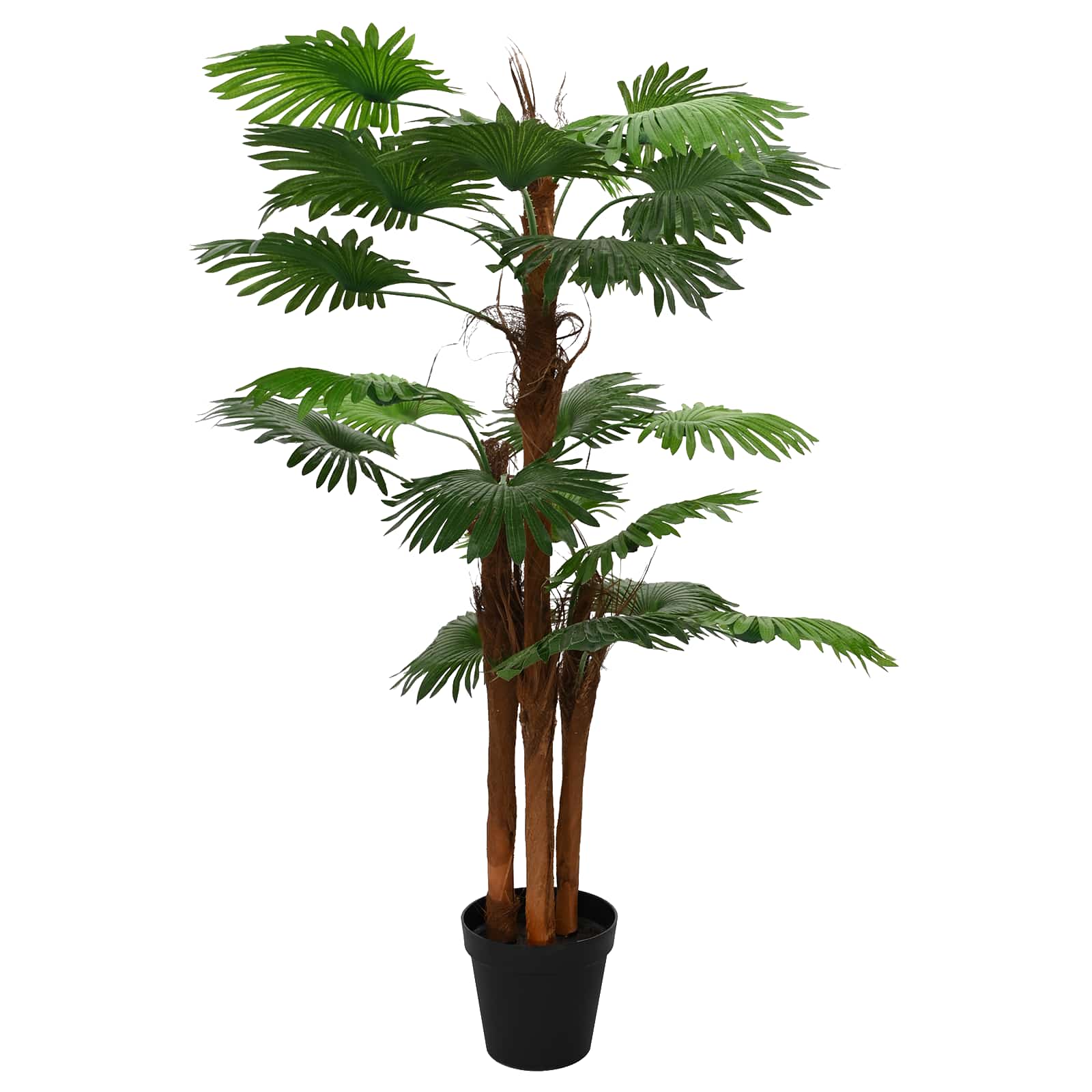 Künstliche Fächerpalme Grün 60 x 25 x 170 cm Stoff und Bambus