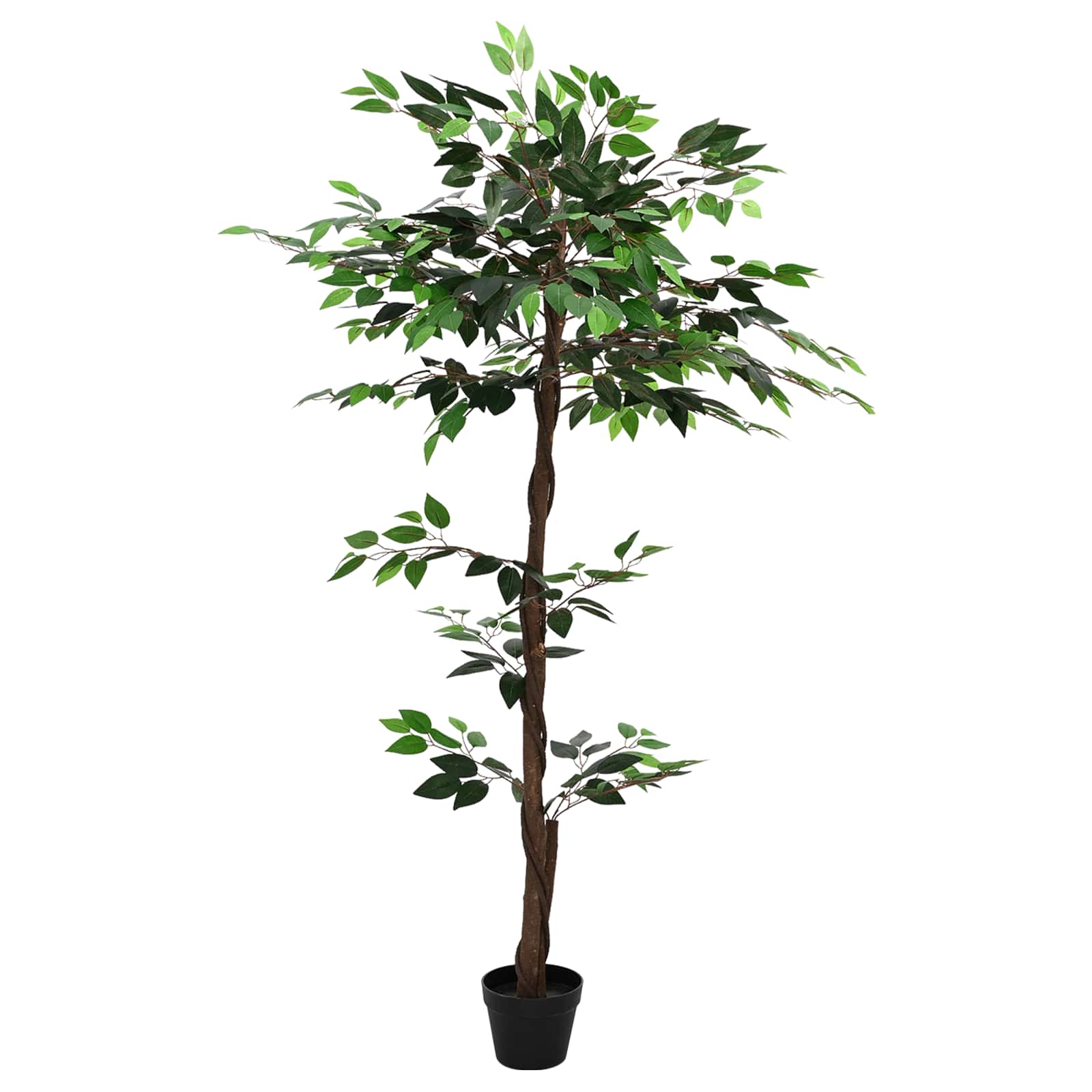 Künstliche Ficus-Pflanze Grün 85 x 18 x 160 cm Stoff und Holz