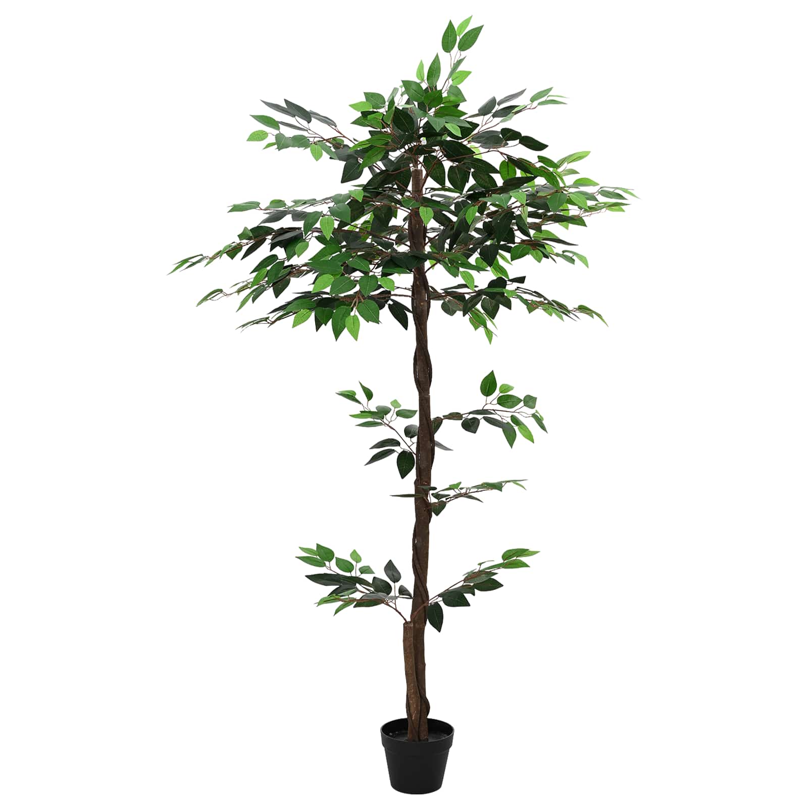 Künstliche Ficus-Pflanze Grün 85 x 18 x 160 cm Stoff und Holz