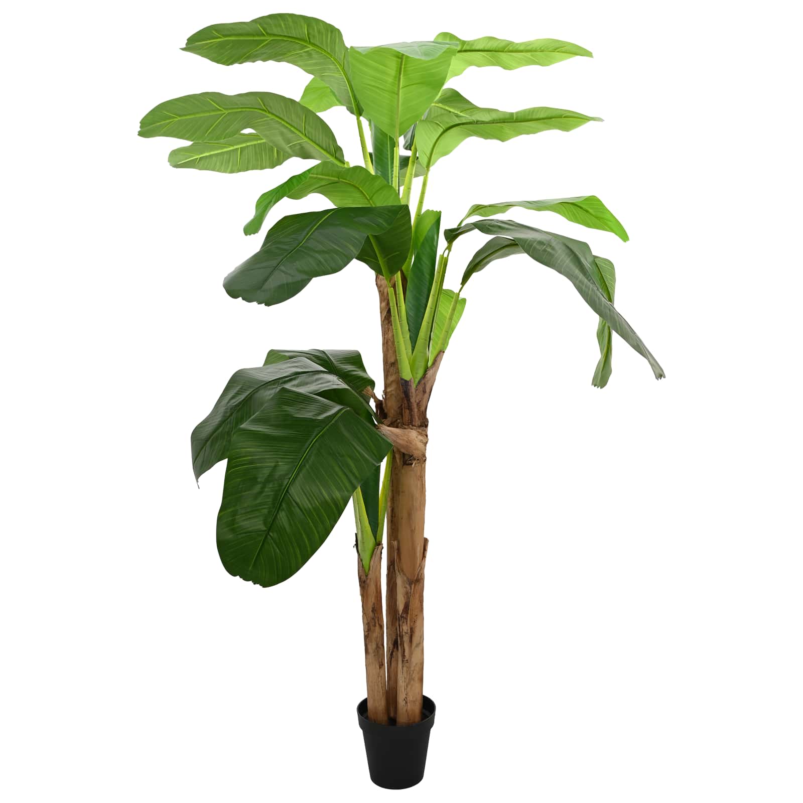 Künstlicher Bananenbaum Grün 125 x 25 x 250 cm Stoff und Bambus