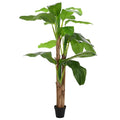 Künstlicher Bananenbaum Grün 125 x 25 x 250 cm Stoff und Bambus