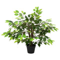Künstliche Ficus-Pflanze Grün 73 x 16 x 60 cm Stoff und Holz