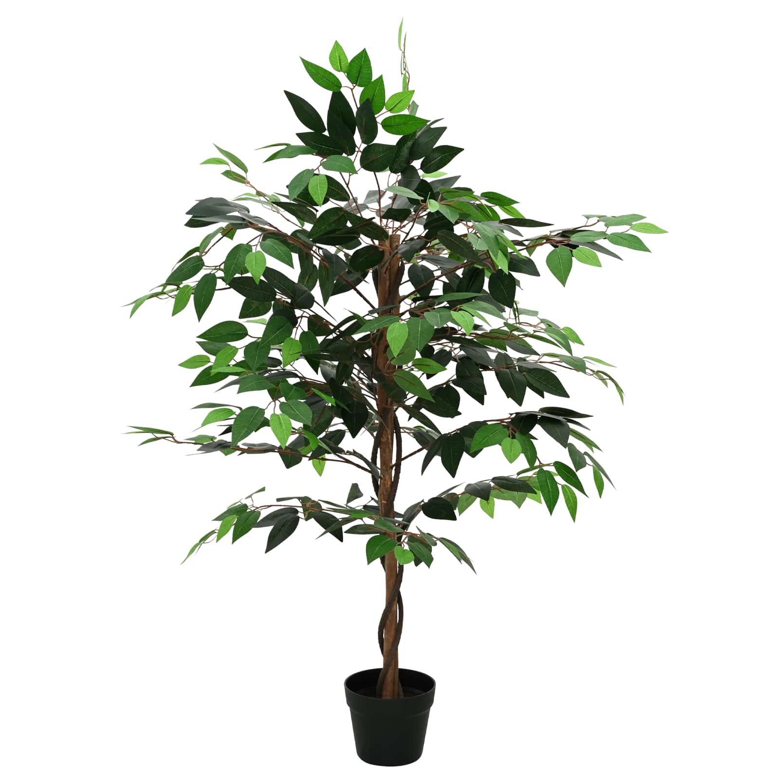 Künstliche Ficus-Pflanze Grün 90 x 16 x 110 cm Stoff und Holz