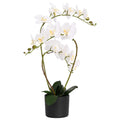 Künstliche Orchideenpflanze mit Topf Weiß 45 x 15 x 65 cm