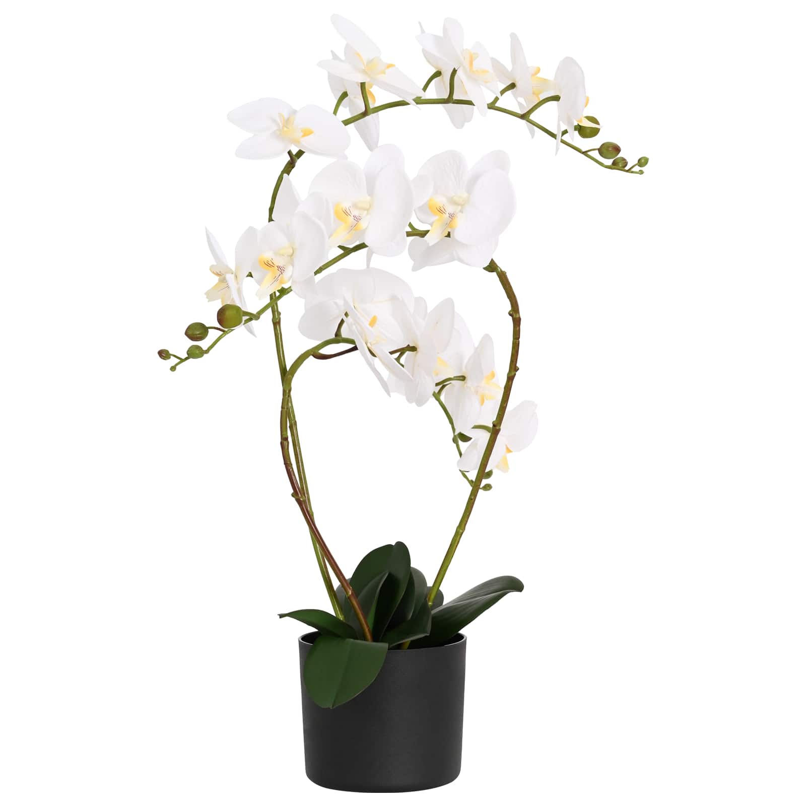 Künstliche Orchideenpflanze mit Topf Weiß 45 x 15 x 65 cm