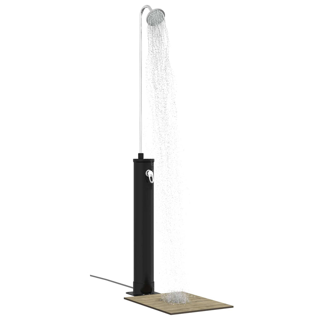 Solardusche mit Duschkopf PVC, ABS, Zinklegierung Schwarz